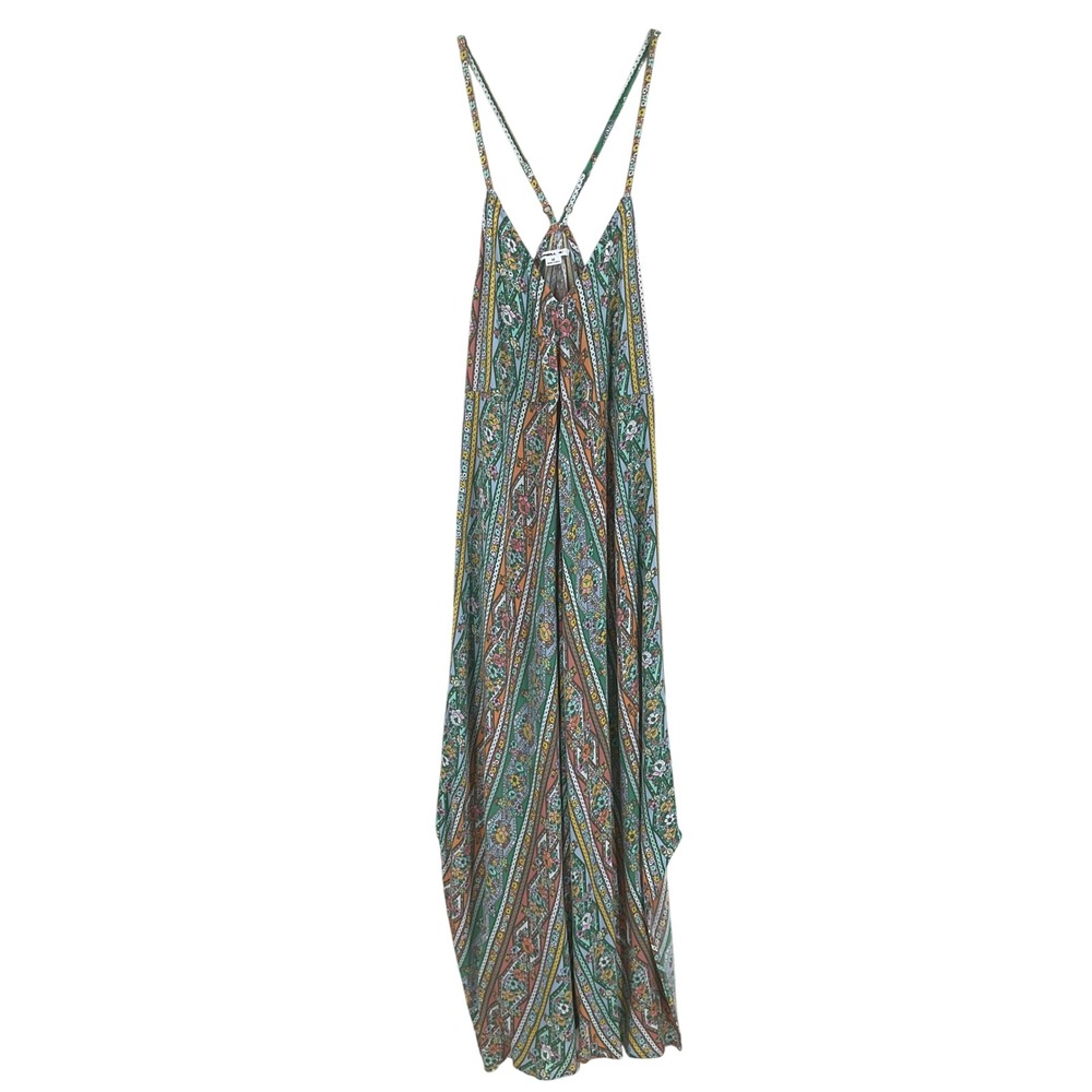 O'Neill Maxi Dress Women M Floral Paisley Strappy Boho Airy Festival Sundress